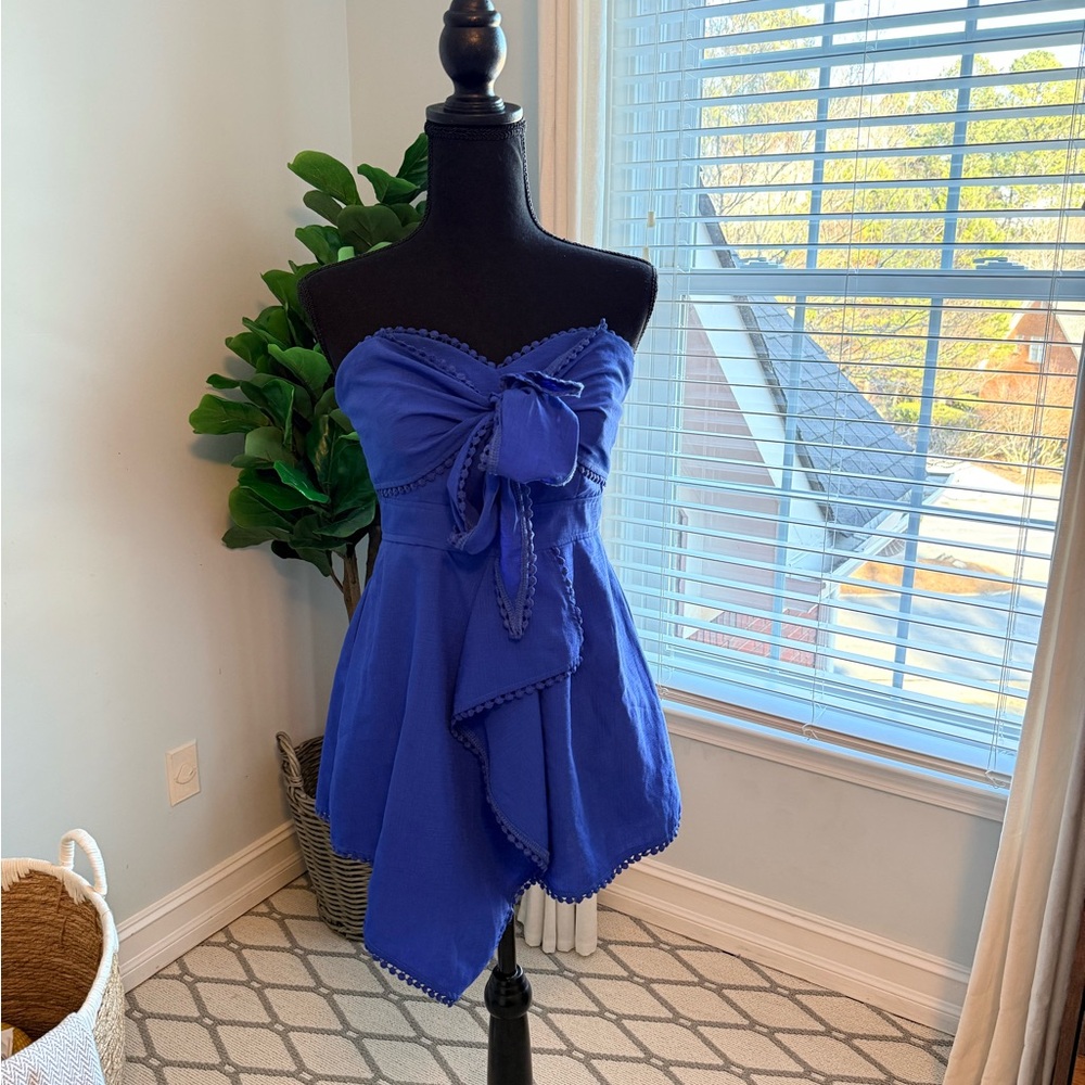 The Clothing Company Vibrant Blue Strapless Romper
